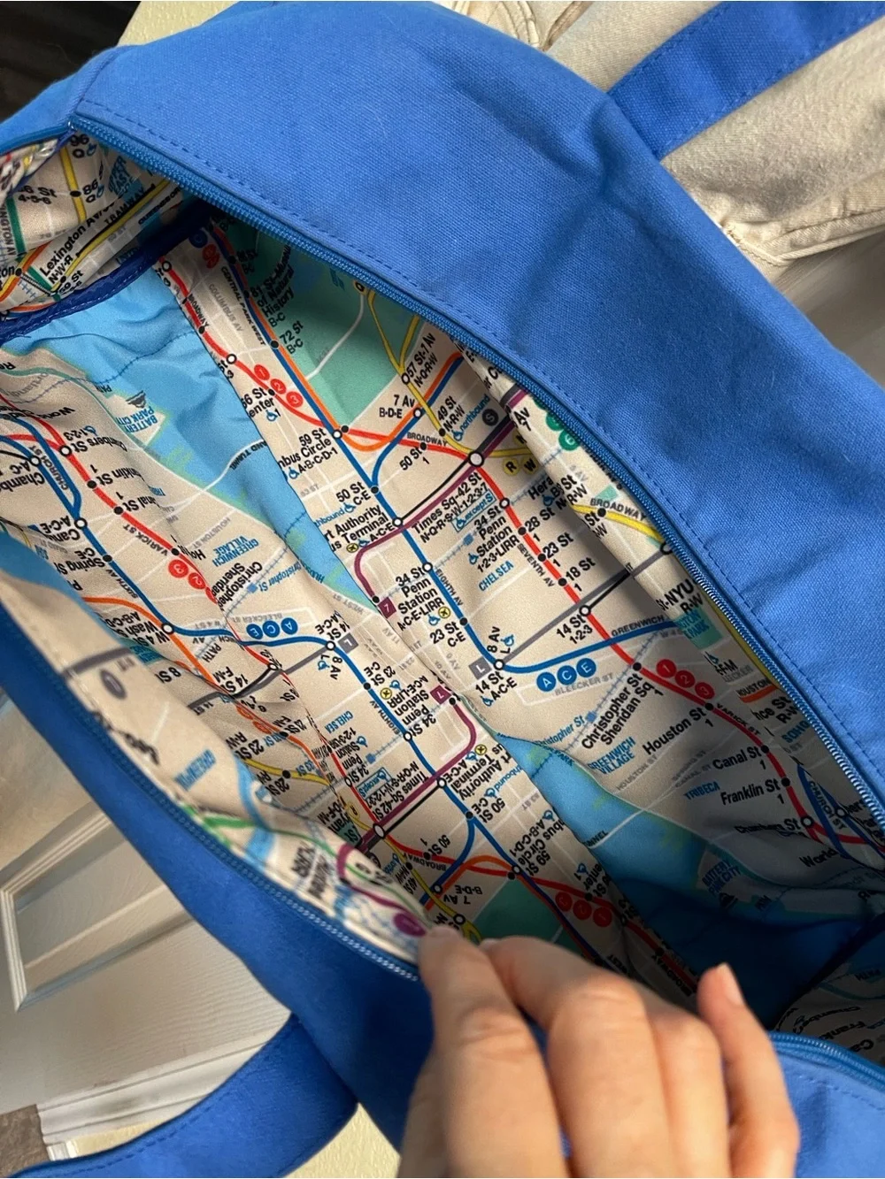Blue Canvas Duffle Bag - Men